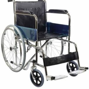 VMS Careline Pneumatic Wheel Regular Foldable Wheelchair with Safety Belt Manual Wheelchair (Self-propelled Wheelchair)